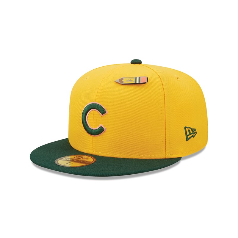 Yellow New Era Chicago Cubs Back To School Fitted Cap 59fifty | XMGV20479