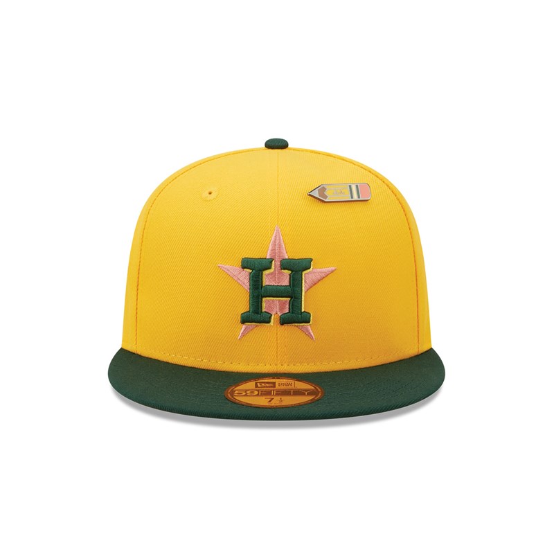 Yellow New Era Houston Astros Back To School Fitted Cap 59fifty | NDOU32568