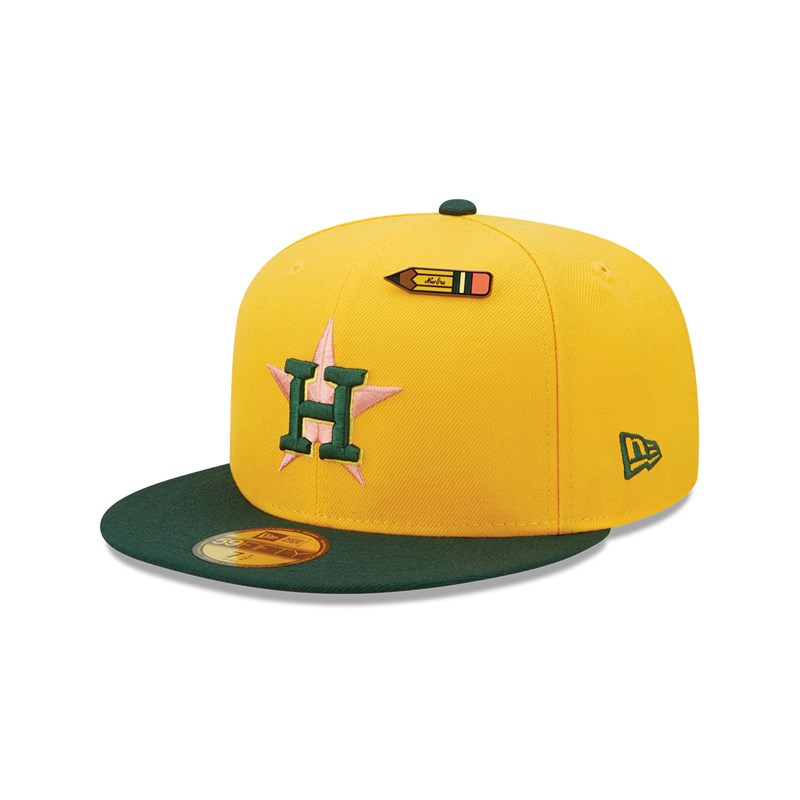 Yellow New Era Houston Astros Back To School Fitted Cap 59fifty | NDOU32568