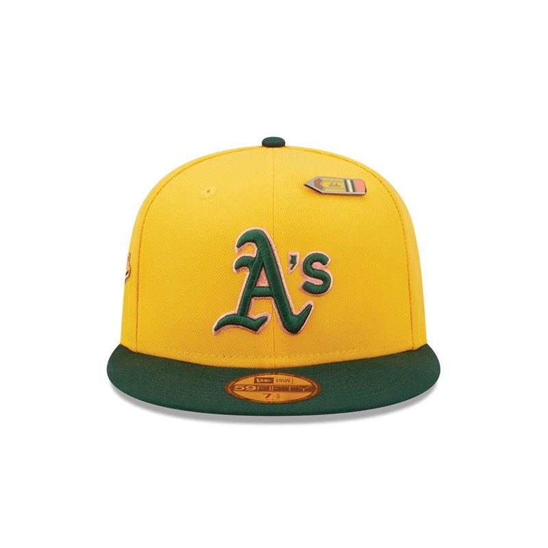 Yellow New Era Oakland Athletics Back To School Fitted Cap 59fifty | RJAT96738