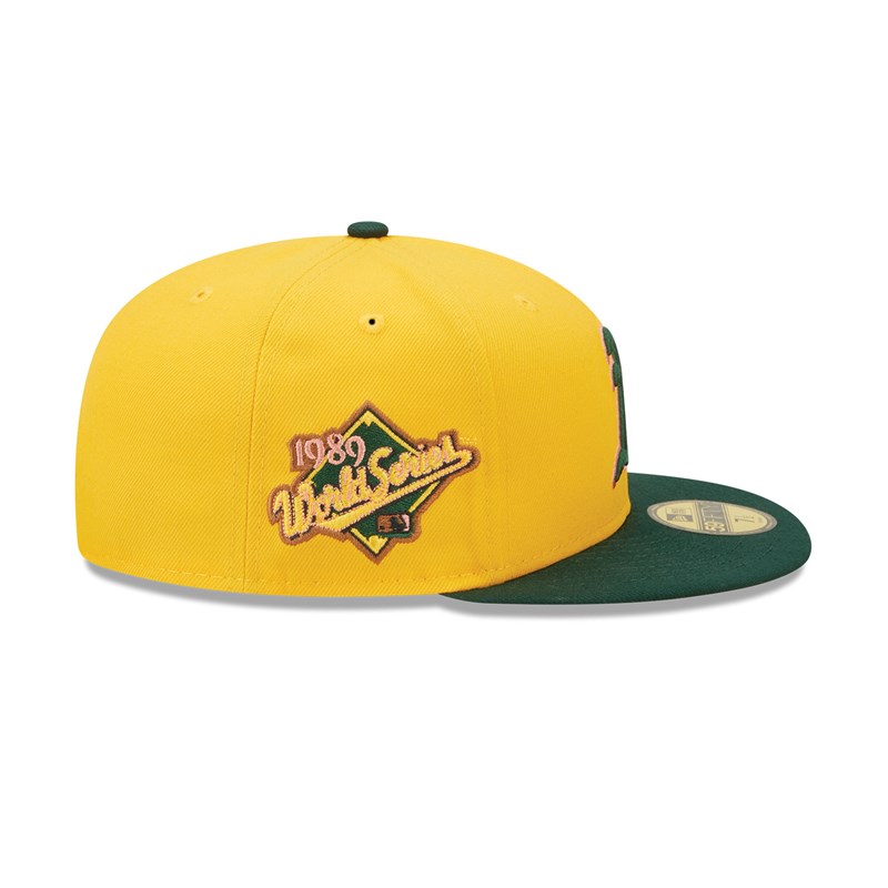 Yellow New Era Oakland Athletics Back To School Fitted Cap 59fifty | RJAT96738