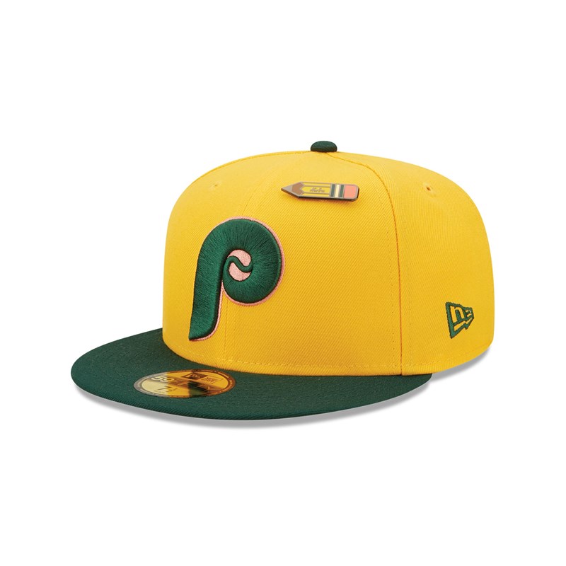 Yellow New Era Philadelphia Phillies Back To School Fitted Cap 59fifty | XVGZ97320