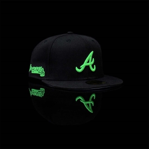 Black New Era Atlanta Braves Glow In The Fitted Cap 59fifty | TPBU09245