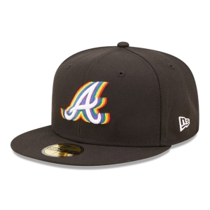 Black New Era Atlanta Braves MLB Prismatic Fitted Cap 59fifty | GEFW54307