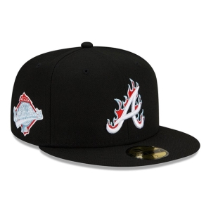 Black New Era Atlanta Braves MLB Team Fire Cap 59fifty | GQNV46920