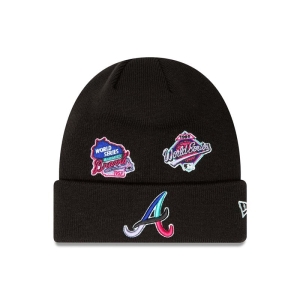 Black New Era Atlanta Braves Polar Lights Beanie Hat Knit | NJWU02196