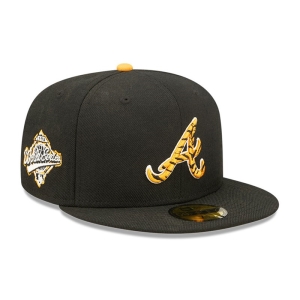 Black New Era Atlanta Braves Tiger Fill Fitted Cap 59fifty | RGCI27983