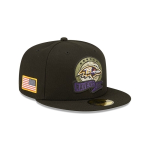 Black New Era Baltimore Ravens NFL Salute To Service Fitted Cap 59fifty | AOJD47359