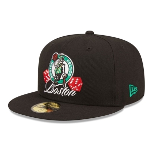 Black New Era Boston Celtics Roller Fitted Cap 59fifty | TVRO15249