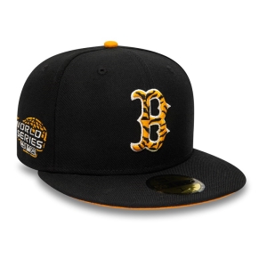 Black New Era Boston Sox Tiger Fill Fitted Cap 59fifty | CNFA89653