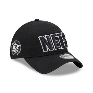 Black New Era Brooklyn Nets NBA Statement Adjustable Cap 9twenty | SKUB26450