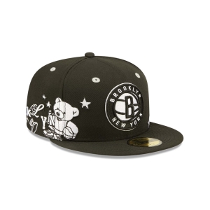 Black New Era Brooklyn Nets Teddy Fitted Cap 59fifty | SLWF51792