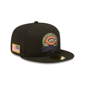 Black New Era Chicago Bears NFL Salute To Service Fitted Cap 59fifty | ZYAN01352