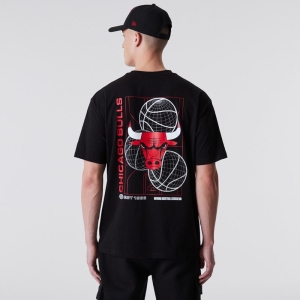 Black New Era Chicago Bulls Basketball Graphic T-Shirt | UOSP35912