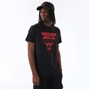 Black New Era Chicago Bulls NBA Foil T-Shirt | QLMC93187