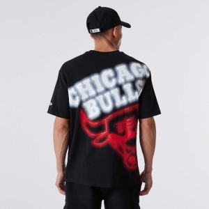 Black New Era Chicago Bulls Neon Oversized T-Shirt | WBNE40918