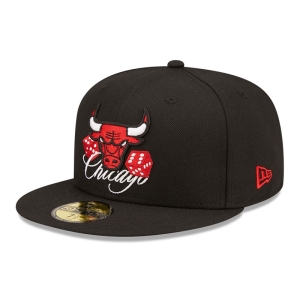 Black New Era Chicago Bulls Roller Fitted Cap 59fifty | XDNK84561