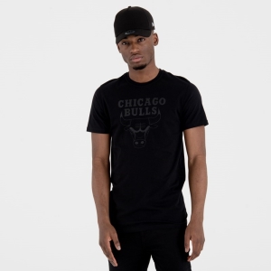 Black New Era Chicago Bulls Team Logo T-Shirt | TJZX35489