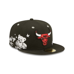 Black New Era Chicago Bulls Teddy Fitted Cap 59fifty | KOXR54371