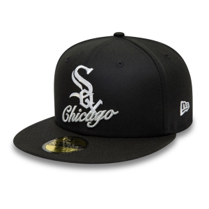 Black New Era Chicago Sox Dual Logo Fitted Cap 59fifty | LIGJ64291