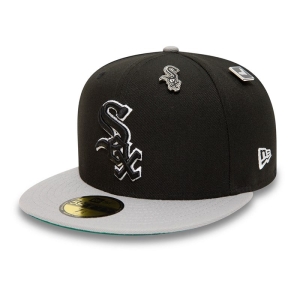 Black New Era Chicago Sox MLB Pin Badge Fitted Cap 59fifty | PQWJ50694