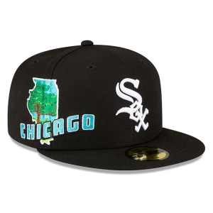 Black New Era Chicago Sox Stateview Fitted Cap 59fifty | WZND95136