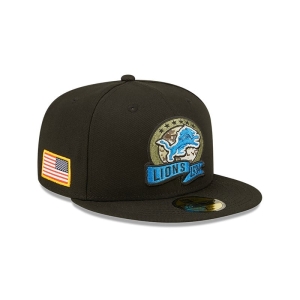 Black New Era Detroit Lions NFL Salute To Service Fitted Cap 59fifty | BSKD15894