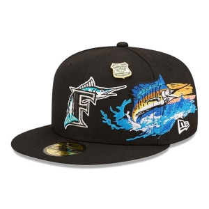 Black New Era Florida Marlins State Park Fitted Cap 59fifty | IBHN01235