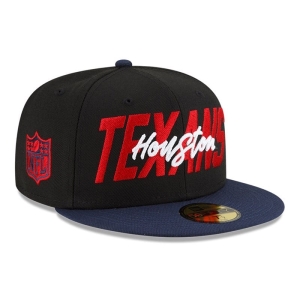 Black New Era Houston Texans NFL Draft Fitted Cap 59fifty | DFKW82390