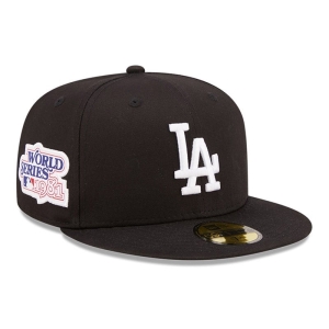 Black New Era La Dodgers Side Patch Fitted Cap 59fifty | XKFD42573