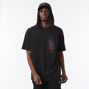 Black New Era La Dodgers Stack Logo Oversized T-Shirt | EDAH15874