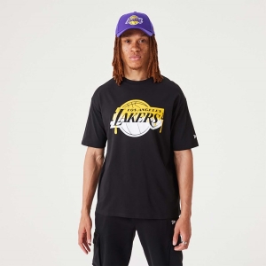 Black New Era La Lakers NBA Drip Logo T-Shirt | IZPB31782