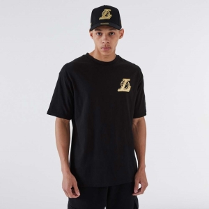 Black New Era La Lakers NBA T-Shirt | LPMI73250