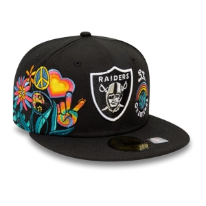 Black New Era Las Vegas Raiders Groovy Fitted Cap 59fifty | VYEH52849