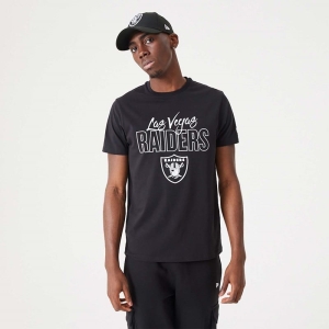 Black New Era Las Vegas Raiders NFL Script T-Shirt | SZRO70358