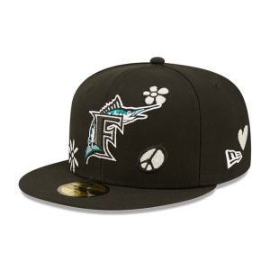 Black New Era Miami Marlins MLB Sunlight Pop Cap 59fifty | YLRH23570