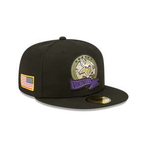 Black New Era Minnestota Vikings NFL Salute To Service Fitted Cap 59fifty | WABF30956