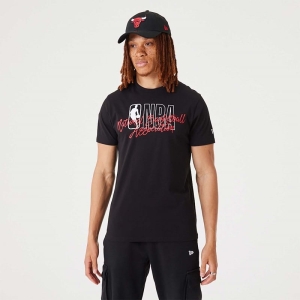 Black New Era NBA Script Logo T-Shirt | CVPM26870