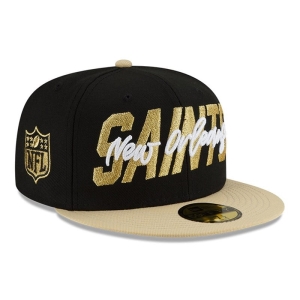 Black New Era New Orleans Saints NFL Draft Fitted Cap 59fifty | HAIV78102