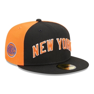 Black New Era New York Knicks Authentics City Edition Fitted Cap 59fifty | YLPR82364