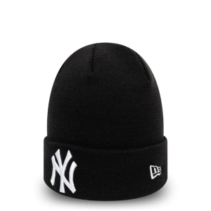 Black New Era New York Yankees Essential Cuff Beanie Hat Knit | DZVK58946