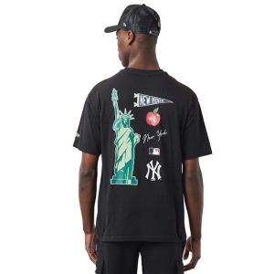 Black New Era New York Yankees MLB City Graphic Oversized T-Shirt | BDPJ57802