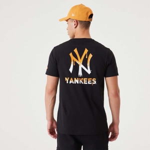 Black New Era New York Yankees MLB Drip Logo T-Shirt | IMTP18740