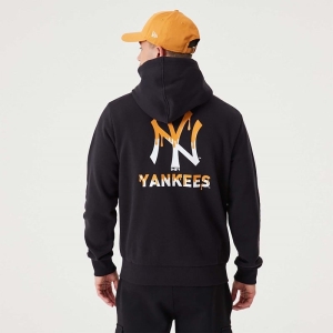 Black New Era New York Yankees MLB Drip Logo Pullover Hoodie | TVHB54783