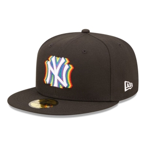 Black New Era New York Yankees MLB Prismatic Fitted Cap 59fifty | WCFL39651