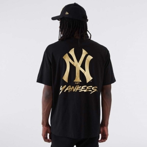 Black New Era New York Yankees MLB T-Shirt | CPQK32479