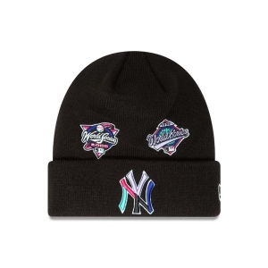 Black New Era New York Yankees Polar Lights Beanie Hat Knit | IOYW53260