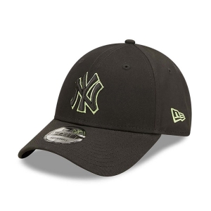 Black New Era New York Yankees Team Outline Adjustable Cap 9forty | IMDY02417