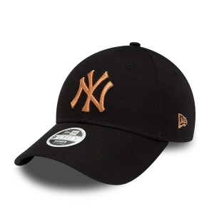 Black New Era New York Yankees Womens Logo Adjustable Cap 9forty | KIPV69105