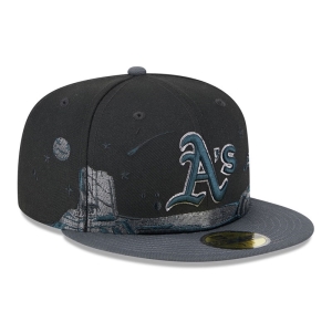 Black New Era Oakland Athletics Planetary Fitted Cap 59fifty | BZDV67390